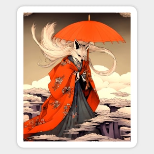 Kitsune: The Japanese Fox of Yokai Japanese Folklore Magnet